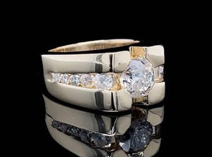 Extraordinary Gents 2.13 Carat Diamond Estate Ring in Heavy 14k Yellow Gold VIDEO