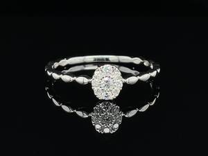 Brand New Oval Diamond Cluster Marquise Pattern Ring in 14k White Gold VIDEO