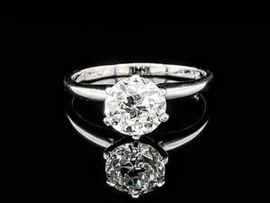 1.17 Carat Very Fine Old European Cut Diamond Classic 6-Prong Solitaire Ring in 14k White Gold VIDEO