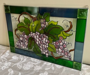 Spectacular Grape Motif Stained Glass Art