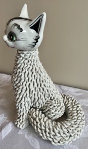 Vintage MEOW Cat Figurine from Italy