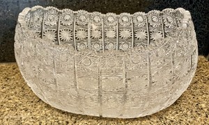 Two Vintage Gorgeous Cut Glass Serving Bowls