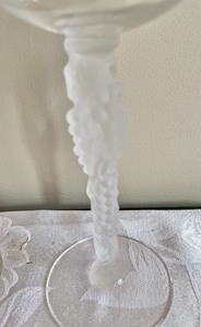 5 Frosted Stem Wine Glasses