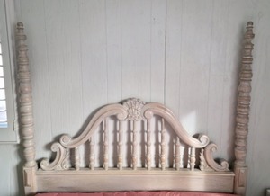Queen Headboard and Colorful Comforter