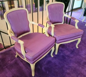 Pair of Purple Upholstered Armchairs