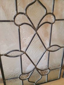 Pair of Clear Leaded Glass Panels