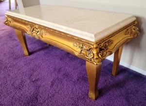 Beautiful Vintage Marble Topped Bench