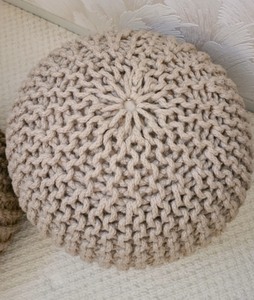 Pair of Knitted PoufsOttomans