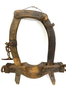 lot 26 image: Early Antique Primitive Small Horse or Donkey Yoke