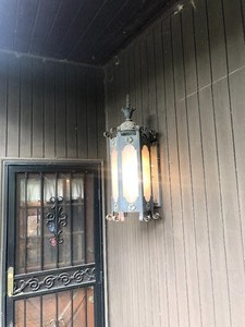 lot 57 image: Vintage Scrolled Metal Outdoor Porch Light