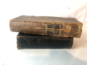 lot 81 image: 2 Small Early Leather Bound Books