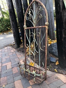 lot 66 image: Large Vintage Architectural Iron Wall Planter