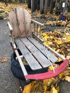 lot 61 image: Vintage Wooden Snow Sled
