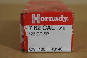 100 Hornady 7.62 Cal .310 123 Gr SP Bullets