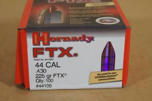 100 Hornady FTX 44 Cal .430 225 Gr Bullets
