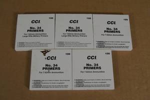 500 CCI No 34 Primers for 7.62mm Large Military Rifle