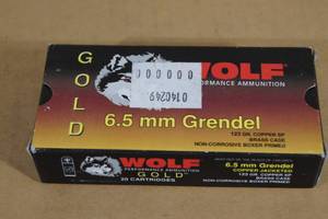20 Wolf Gold 6.5mm Grendel 123 Gr Copper SP Ammo