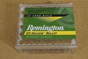 100 Remington 22 Golden Bullet .22 LR Plated RN Ammo