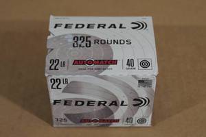 325 Federal Automatch .22 LR 40 Gr Ammo