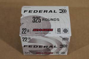 325 Federal Automatch .22 LR 40 Gr Ammo
