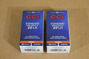 100 CCI .22 LR 40 Gr Lead RN Ammo