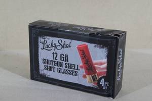 Set of Lucky Shot 12 Ga Shotgun Shell Shot Glasses