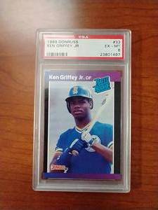 lot 22 image: PSA Graded Ken Griffey Rookie Card
