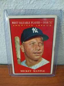 lot 30 image: 1961 Topps Mickey Mantle MVP Card