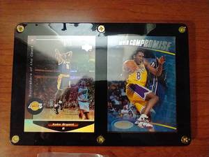 lot 36 image: 2 Kobe Bryant Cards in Card Plaque