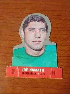 lot 48 image: 1968 Topps Stand-Up Joe Namath Card