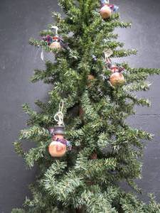 SKINNY 6 TALL TREE   6 NEW WOODEN SNOW MEN ORNAMENTS