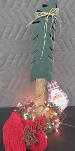 CHUNKY WOODEN TREE, SOFT SQUISHY SLIPPERS AND LIGHTS.