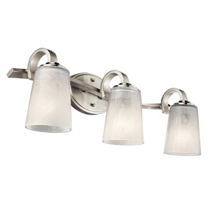 lot 23 image: Kichler Oxby 3-Light Nickel ModernContemporary Vanity Light