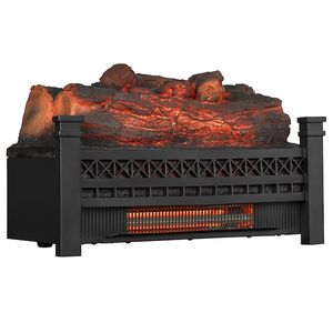 lot 29 image: Style Selections Infrared Quartz Log Set Heater with Realistic Ember Bed and Logs