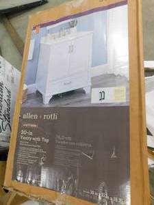 lot 1 image: allen  roth Whittaker 30-in White Undermount Single Sink Bathroom Vanity with White Engineered Stone Top