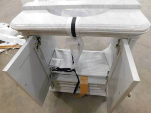 lot 2 image: allen  roth Wrightsville 30-in Light Gray Undermount Single Sink Bathroom Vanity with Natural Carrara Marble Top