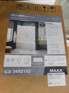 lot 3 image: MAAX Vellamo 31.25-in W x 60-in L White Acrylic Rectangular Right Drain Alcove Bathtub