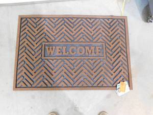 lot 32 image: TrafficMaster Welcome Branson Bars Walnut 24 in x 36 in Door Mat