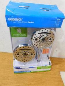 lot 36 image: Oxygenics Amp Chrome 120-Spray Dual Shower Head 2-GPM (7.6-LPM)