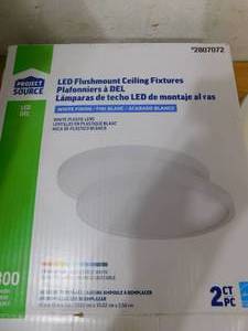 lot 94 image: Project Source white LED flushmount 13-in White Flush Mount Light