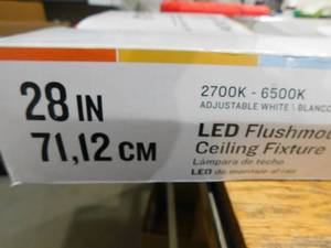 lot 103 image: Utilitech Puff 27.95-in White LED Flush Mount Light