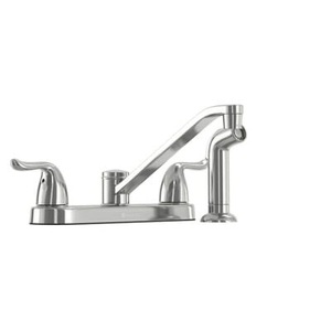 lot 129 image: Glacier Bay Constructor 2-Handle Standard Kitchen Faucet with Side Sprayer in Chrome