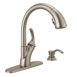 lot 131 image: Delta Shiloh Single-Handle Pull-Out Sprayer Kitchen Faucet with ShieldSpray in SpotShield Stainless