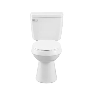 lot 142 image: Project Source Pro White Round Chair Height 2-piece WaterSense Toilet 12-in Rough-In Size