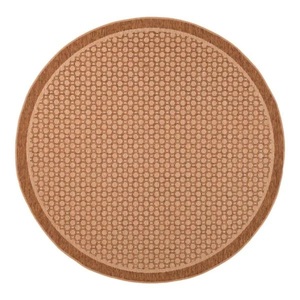 lot 143 image: Hampton Bay Beige and Brown 6 ft. x 6 ft. Round Geometric Polypropylene IndoorOutdoor Area Rug