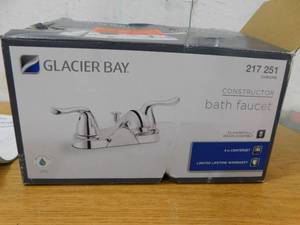lot 122 image: Glacier Bay Constructor 4 in. Centerset 2-Handle Bathroom Faucet in Chrome
