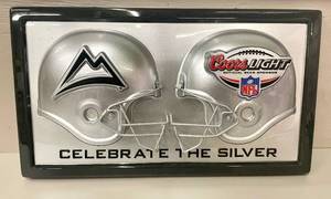 Coors Light Beer NFL Celebrate The Silver Helmet Sign
