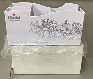 2 Finlandia Bar Napkin Caddies with Deer Design