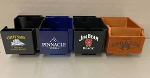 Lot of 4 Various Bar Napkin Straw Caddies