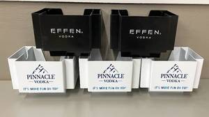 Lot of 5 Effen and Pinnacle Bar Napkin Caddies